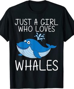 Funny Whale Art For Girls Kid Orca Narwhal Blue Whales T-Shirt