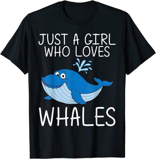 Funny Whale Art For Girls Kid Orca Narwhal Blue Whales T-Shirt