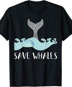 Save Whales Orca Design Unique Graphic Illustration T-Shirt