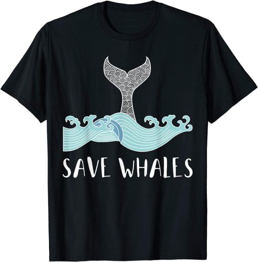 Save Whales Orca Design Unique Graphic Illustration T-Shirt