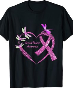 In October We Wear Pink Butterflies High Heel Breast Cancer T-Shirt