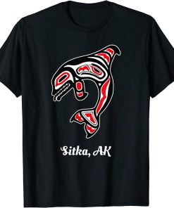 Native American Sitka AK Red Orca Killer Whale T-Shirt