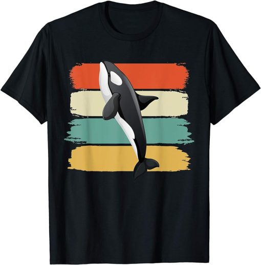 Retro Killer Whale Art 80s Orca Whale Old School Classic Gif T-Shirt